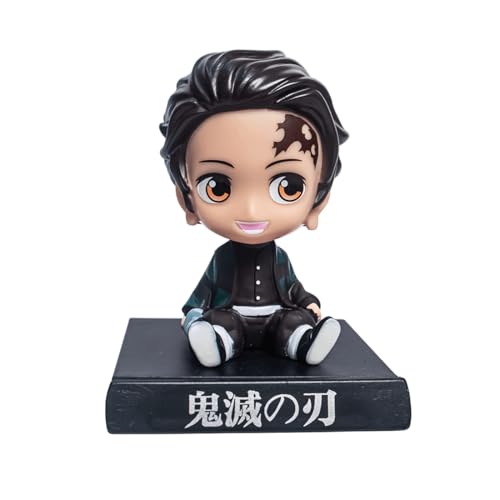 Image of Super Hero Action Figure Limited Edition Bobblehead with Mobile Holder for Car Dashboard, Office Desk & Study Table (Tanjiro)