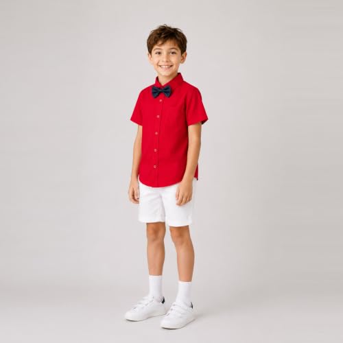 Image of Mud Kingdom Little Boys Dress Shirts Short Sleeve Cute Summer