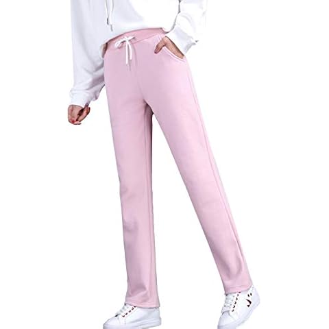 Flygo Women's Warm Sweatpants Active Running Fleece Jogger Pants - pink - Medium Cover