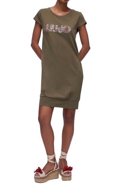 Liu Jo Vestido de playa para mujer Art VA6212 JS003, Verde, M
