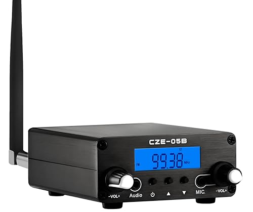 CUIAMAO FM Transmitter for Church Drive-in Movie Long Range Stereo Transmitter for Parking Lot, Lights Show Fireworks Display,School, Supermarket Event