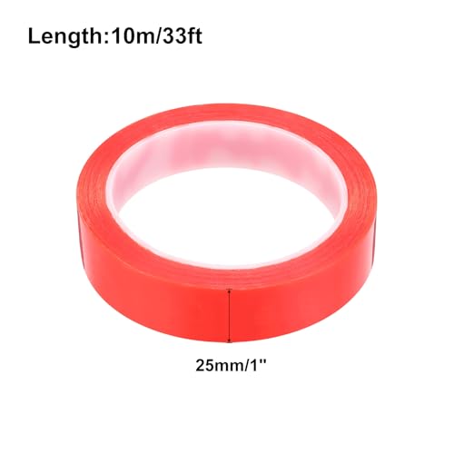 Image of MECCANIXITY 25mm(1 inch) x 10m Phone Repair Adhesive Tape LCD Screen Repair Sticker Double Sided for Cell Phone Tablet Laptop Clear Red