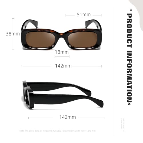 Thick Frame Sunglasses for Men Women Retro Driving Glasses 90’s Vintage Fashion Rectangular Frame UV400 Protection2