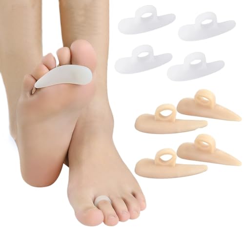 XENQITO 4 Pares De Almohadillas Para Dedos En Martillo, Silicona Dedo Martillo Corrector, Separador De Dedos De Silicona, Correctores De Dedos Del Pie, Para Reducir El Dolor Y La Fricción(Multicolor)