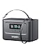 AFERIY 31000mAh/99.2Wh Portable Power Station, 100W Camping Power Bank Solar Generator with LiFePO4 Battery USB/Type C Outlet, Built in Extension Cable for Outdoor Travel, Business Trips, Dark Gray