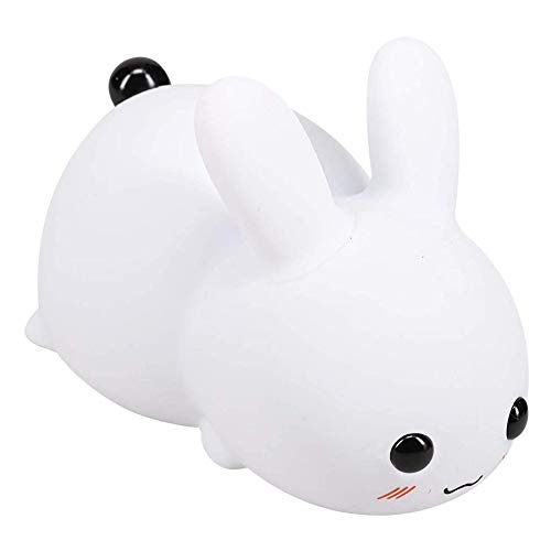 QANYI Kawaii Bunny Night Lights for Kids, 7 Color Light Silicone for Baby Nursery, Portable USB Rechargeable Bedside Lamp for Toddler's Room, Bunny Decor Kawaii Easter Gifts for Child and Teen Girls