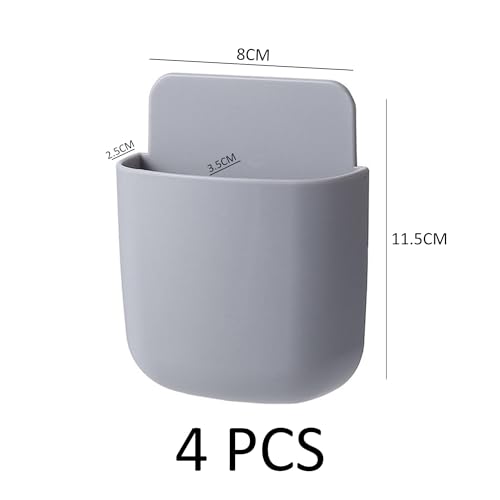 USHXVG 4-Piece Remote Control Storage Box, Wall-Mounted Storage Rack, Punch-Free Storage Rack, Desktop Pen Holder, Remote Control Holder, Wall-Mounted Organizer - Cosy Home Interiors USHXVG 4-Piece Remote Control Storage Box, Wall-Mounted Storage Rack, Punch-Free Storage Rack, Desktop Pen Holder, Remote Control Holder, Wall-Mounted Organizer - Image 2