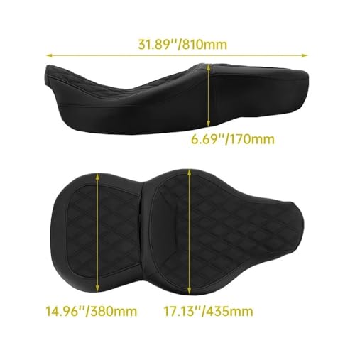 Cojín de asiento de PU para pasajero de moto Touring Road King 2009-2022 7