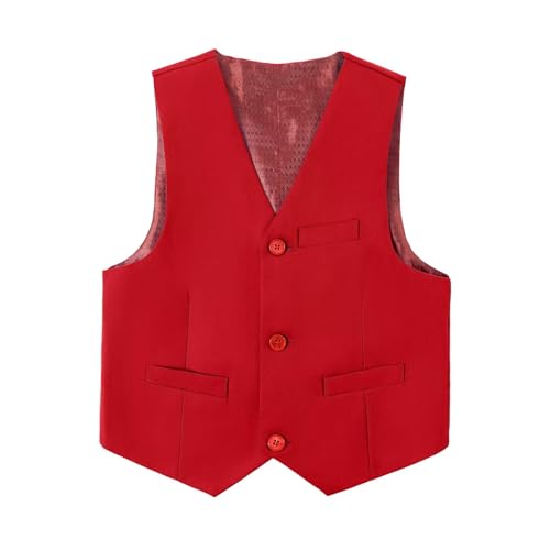 Image of Boys Formal Suit Vest Solid Vest for Toddler Kids Formal Wedding Outfit