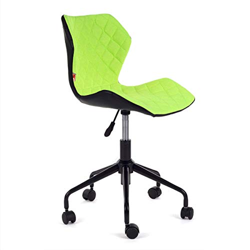 Preisvergleich Produktbild MY SIT Rollhocker Arbeitshocker Drehstuhl Bürostuhl Arbeitsstuhl Drehocker höhenverstellbar Kunstleder gepolstert mit Lehne INO Grün Schwarz aus Kunstleder