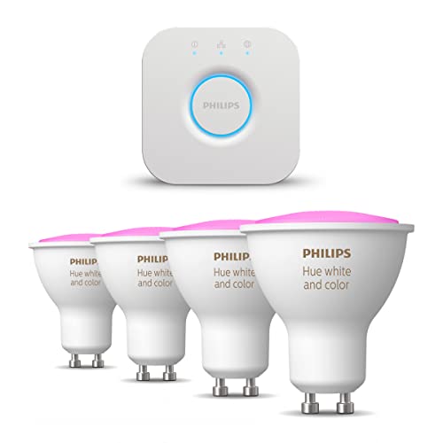 Philips Hue Pack de démarrage - White and Color Ambiance - GU10-4 Lampes - 1 pont