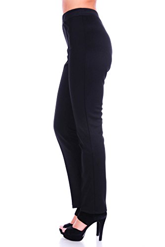 SR Women's Solid Stretch Straight Leg Slim Fit Pants, 3X, Black2