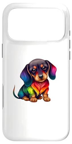 かわいい ダックスフンド ウィーナー ソーセージ 犬 ママ パパ カラフル ダックスフンド スマホケース iPhone 17 Pro Max 用