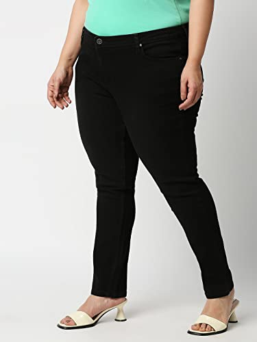Image of HIGH Star Women Plus Size Black Slim-Fit Stretchable Jeans