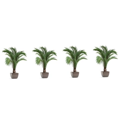 Pegatina de pared de interior autoadhesiva Cabilock vinilos lavables de plantas 4 piezas 2