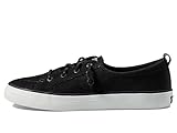 Sperry Women's Crest Vibe Washable Leather Sneaker, Black, 9