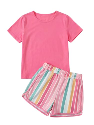 Image of Girl's 2 Piece Outfits Cute Summer T-Shirt and Graphic Shorts Clothing Sets