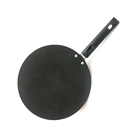 Nonstick Concave Griddle Tawa Non Stick Tawa Heavy Gauge Crepe Pancake Pan Griddle Aluminum Non-Stick Roti Tawa Paratha Tawa (275mm) Cover