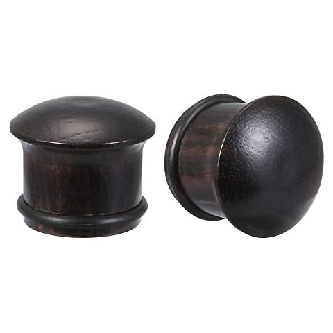 Ear Gauges Red-brown Single Flared Wood Plugs Black Ear Plugs Tunnel Sandalwood Plugged Ears Mushroom Shaped Ear Stretching Kit Cover
