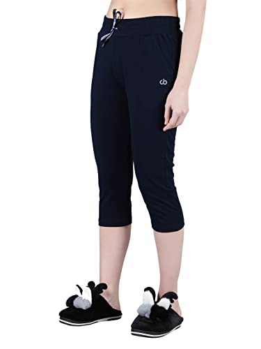Image of Club A9 Womens Regular Fit Solid Cotton Capri Pants for Daily Casual Wear