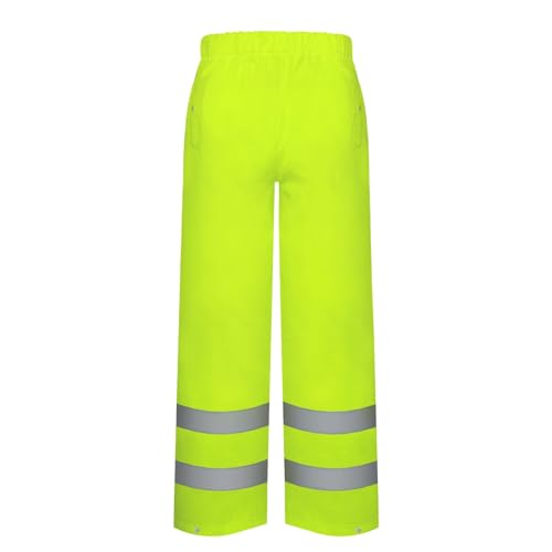 Image of TCCFCCT Hi Vis Rain Pants Rain Suits for Men Waterproof, High Vis Rain Pants with Hood, High Visibility Rain Gear for Safety Work, Class 3 Reflective raincoat for Outdoors, L-XL Yellow P