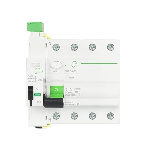 Disjoncteur différentiel automatique 4 pôles 30mA anti-coupure pour maison et bureau