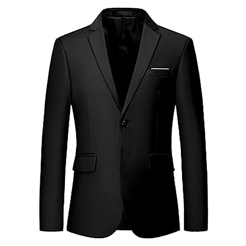 Veste de costume pour homme décontractée noire chaude col cranté 5XL