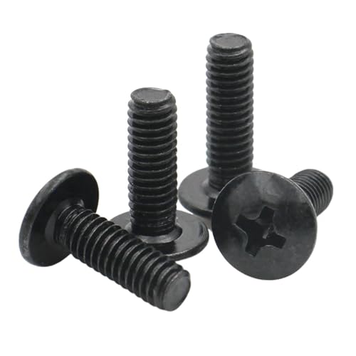 5/10個 M2 /2.5 /3 /3.5 /4 /5 /6 TM ブラックメッキカーボンスチールクロスマッシュルームヘッドスクリューボルト(16mm,M6 x5pcs)
