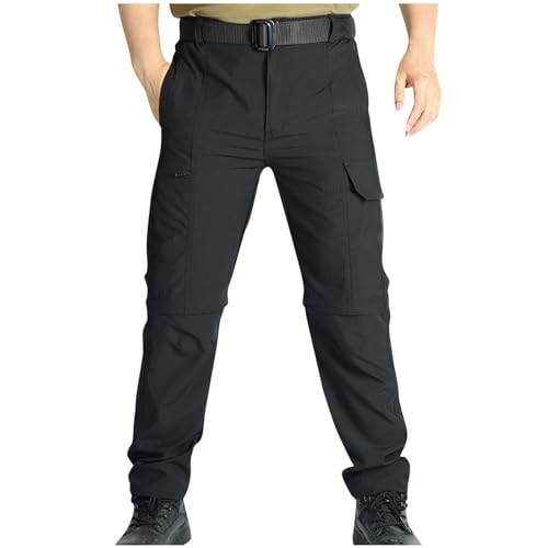 Pantaloni Trekking Uomo con Zip Staccabile Leggeri Traspiranti ad Asciugatura Rapida Pantaloni da Esterno Pantaloni Funzionali Softshell da Lavoro Estivi Montagna Escursionismo Traspirante All'aperto