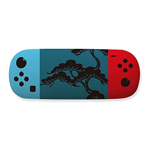 Étui de rangement pour lunettes bleu au motif japonais traditionnel rigide