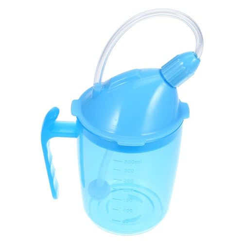 SEWOART 授乳カップ cup 忍耐強い こぼれる 非 液体 ストロー マタニティドリンクカップ のある患者用カップ こぼれ防止カップ コップ 高齢者用のカップ プラスチック Blue