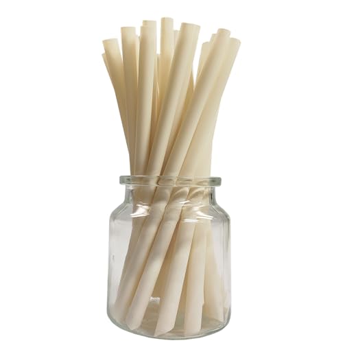12mm Biodegradable Bamboo Bubble Tea Straws, Pack of 200 Disposable Sturdy Pointed Bamboo Fiber Boba Straws for Jumbo Smoothie, Tapioca Pearls