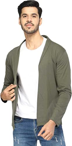 Image of PAUSE Sport Men's & Boy's Cotton Cardigan Regular Full Sleeves Shrug for Casual Wear, Fashion Wear (Grey NPS PASRG01181199-GY)