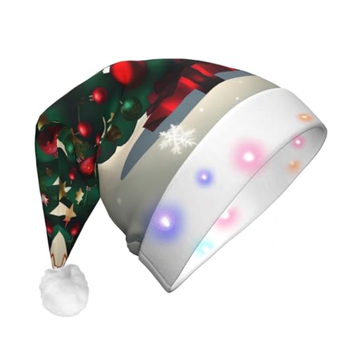 WZYCWB Árbol de regalo de Navidad para adultos, sombrero de Navidad de Año Nuevo, con luces LED, sombrero de Navidad de felpa unisex, regalo de fiesta de Año Nuevo