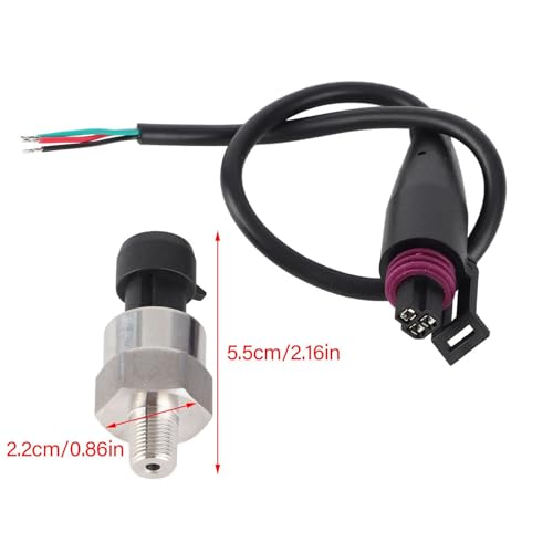 Capteur pression eau en acier inoxydable transducteur robuste DC 5V 1/8 NPT - 2