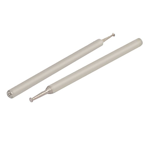 Aexit 1.5mm Dia Buffing & Polishing Accessories Head 600 Grit Mandrel Mounted Points Grinding Bits Silver Polishing Bonnets Tone 2pcs