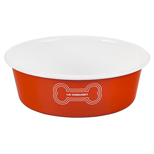 Le Creuset Enamel on Steel Large Dog Bowl, 6 Cups, Orange by Le Creuset - Image 2