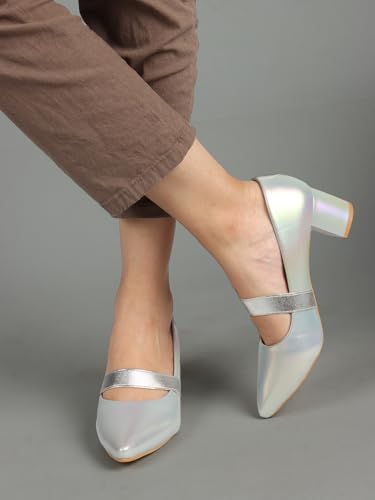 Image of ELLE Women's Mary Jane Style Block Heels Slip-On Pumps