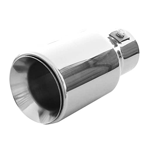 Embout d'échappement de voiture en inox rigide finition chrome argent brillant