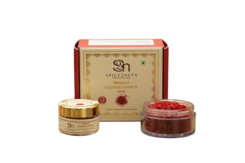 Image of SPICE2NUTS Premium Kashmiri Saffron, Pure Grade A, Glass Jar (2 Gram)