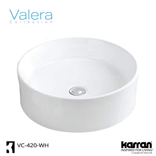 Karran Vc-420-Wh Valera 18" Vitreous China Vessel Bathroom Sink In White #TOP2