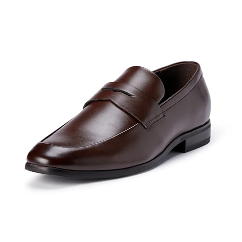 Amazon Essentials Mens Square Apron Toe Penny Loafer with Memory Foam Dark Brown 9