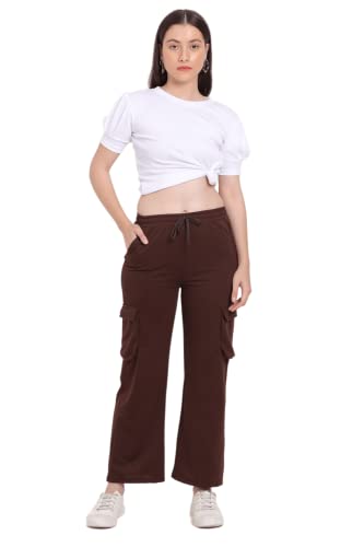 Image of Women's Cotton Fabric Stylish Cargo Pocket Lower /Sweatpants