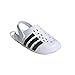 adidas Unisex-Adult Adilette Clog, White/Black/White, 11