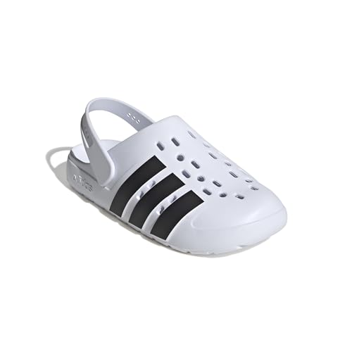 adidas Unisex-Adult Adilette Clog, White/Black/White, 6 by adidas - Image 3