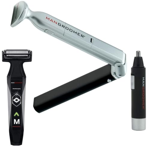 The Super Stud 3 Product Bundle by MANGROOMER – Bundle Includes The Essential Back Hair Shaver, Professional Body Groomer and Ball Groomer and The Professional Nose and Ear Hair Trimmer image 3