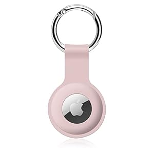 1 Pack Airtag Holder Accessories, Silicone Airtag Keychain Case for Apple, Anti-Losing GPS Keychain Ring Protective Cover for Luggage Tracker, Keys, Dog, Kids Bag