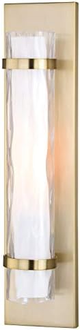 VAXCEL Vilo 1 Light Bathroom Lighting Fixture, Golden Brass Finish, Contemporary Modern Wall Sconce, Dimmable, Easy Installation