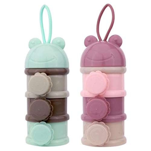 Ungtyb Baby Formula Dispenser, Travel Milk Powder Container, Easy Pour Spout, 3 Layer Snack Storage, Bpa Stackable Bottle with C