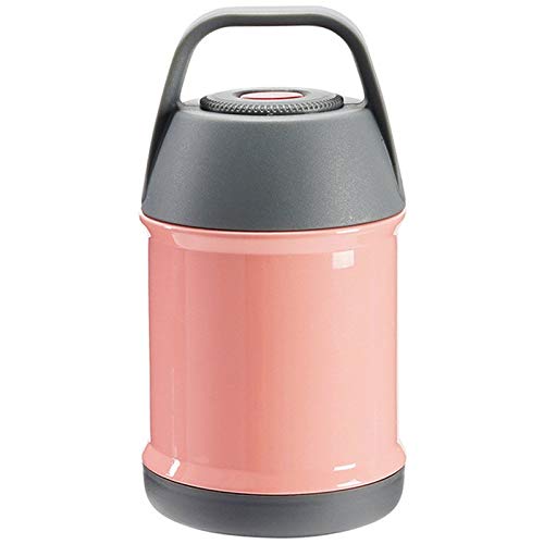 Fiambrera térmica de acero inoxidable 450 ml con aislamiento al vacío que mantiene la comida caliente y a prueba fugas(Pink)